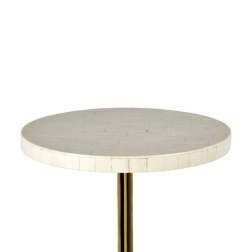 Evelyn 26" Modern Glam Metal/Resin Mosaic Pedestal Drink Table